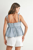 Daisy Denim Tie Top