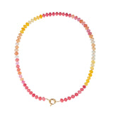 Natural Stone Necklace - pink lemonade