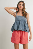 Daisy Denim Tie Top