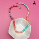 Natural Stone Necklace - teal