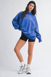 Maeve Mock Neck Crew-Cobalt