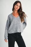 Mae V-Neck Sweater -  Red