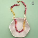 Natural Stone Necklace - pink lemonade